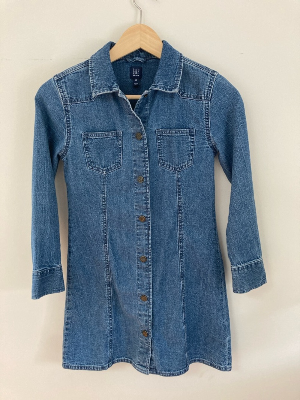 NWOT GAP Blue Denim Spring Shirt Dress Size 8
